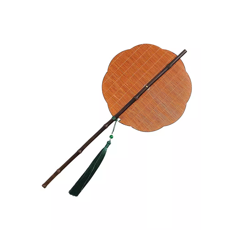 Vintage Bamboo Folding Fan with Lacquered Handle