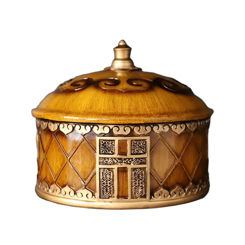 Mongolian Yurt Shaped Storage Box - Ethnic Gift