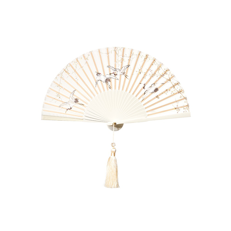 Crane folding fan