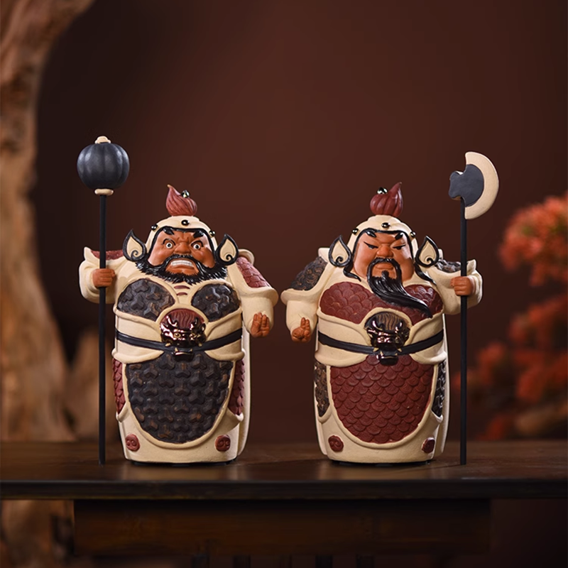 Door Gods Heng Ha Figurines for Entryway Decor