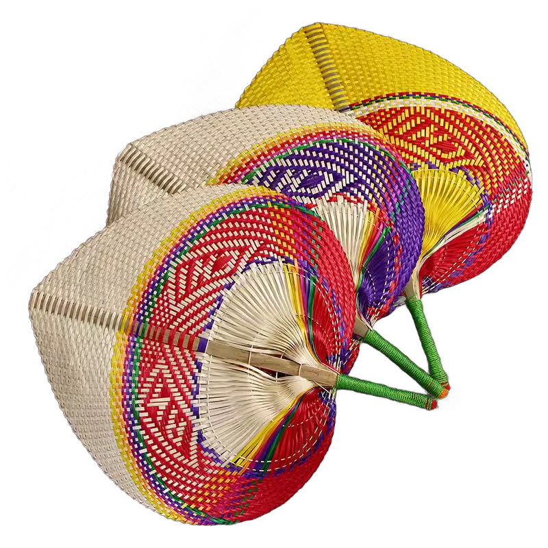 Handwoven Bamboo Straw Fan