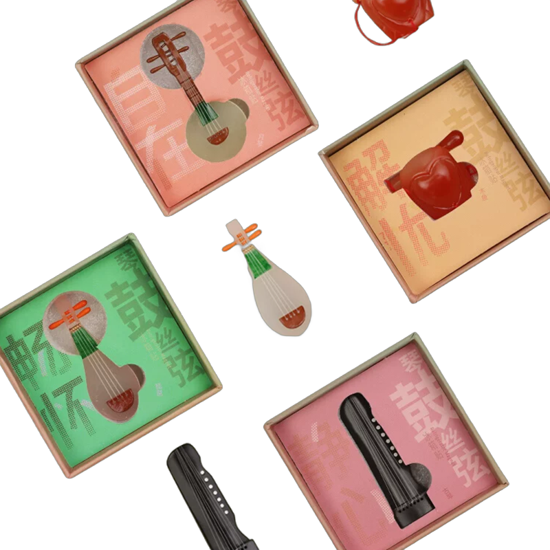 Chinese Musical Instruments Fridge Magnet Set