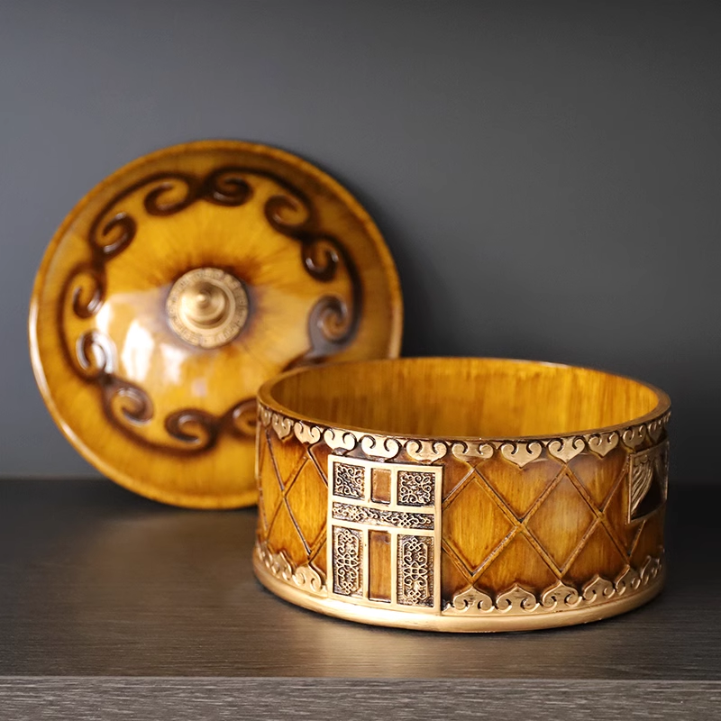 Mongolian Yurt Shaped Storage Box - Ethnic Gift