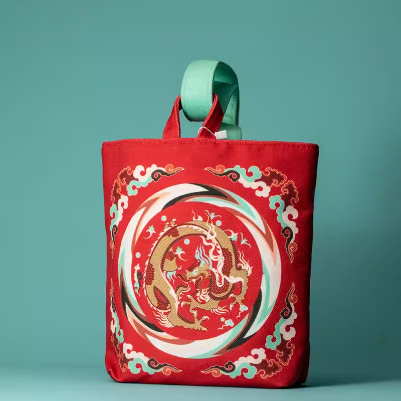 Dunhuang Academy Dragon Motif Velvet Bag