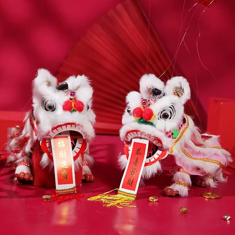 Chinese-Style Lion Dance Marionette for Children's Day