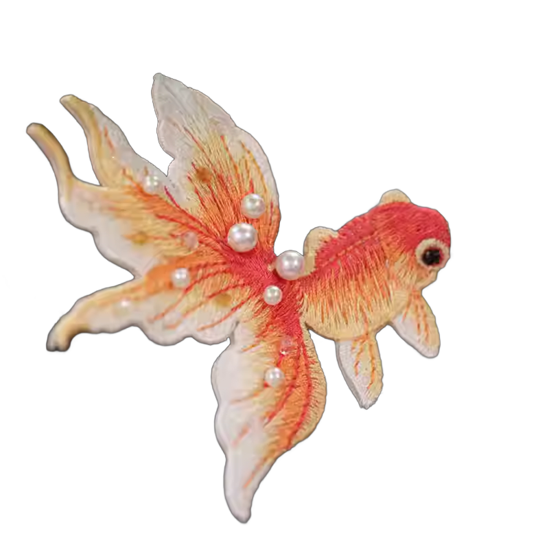 Koi Embroidery Hair Clip