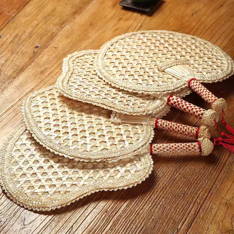 Handwoven Bamboo Straw Fan