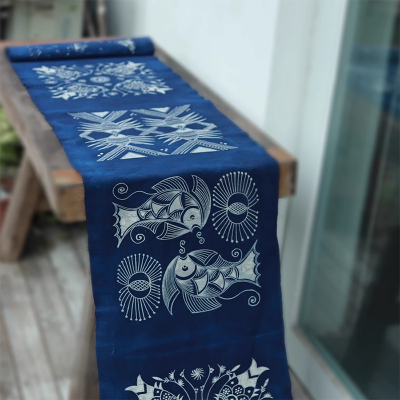 Miao Fish Totem Batik Decor