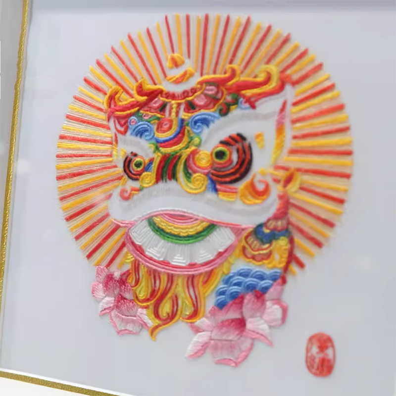 Cantonese Embroidery "Lion Dance" Handicraft