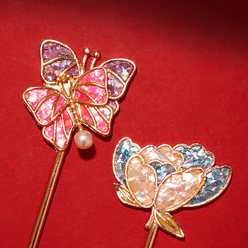 Mother-of-pearl diy brooch hairpin material kit