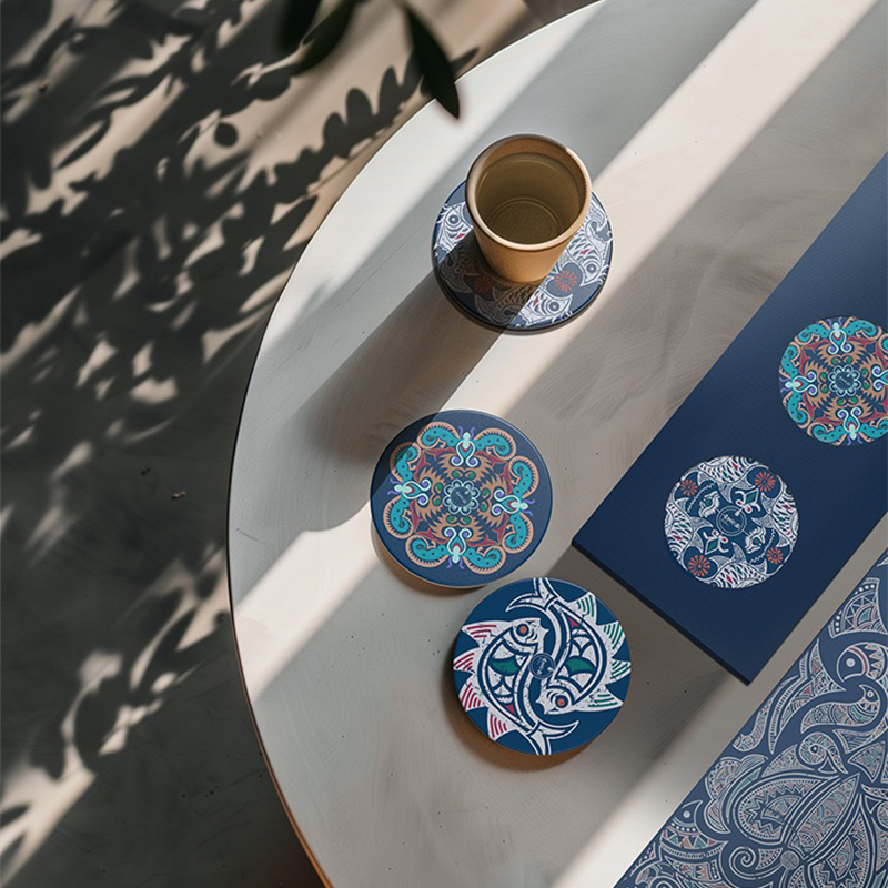 Miao Pattern Ceramic Coaster from Guizhou