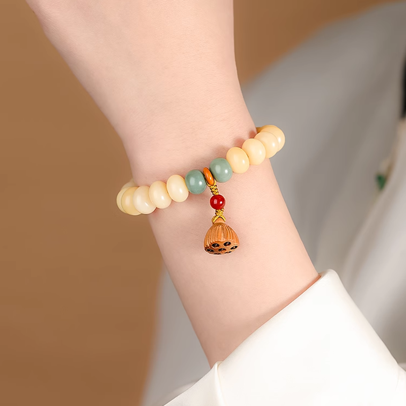 Putuo Mountain White Bodhi Lotus Bracelet