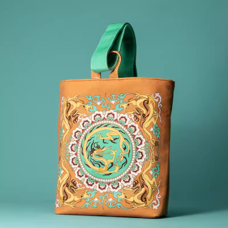 Dunhuang Academy Dragon Motif Velvet Bag